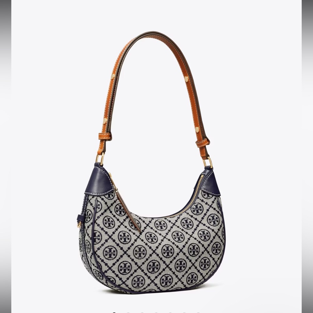Tory Burch Blue and Tan Shoulder Bag